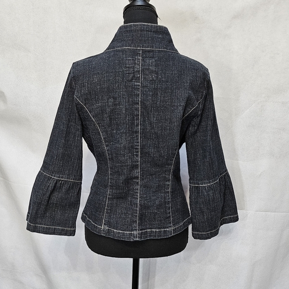 LAL Bell Sleeve Dark Blue Denim Button Up Jacket Size M - Picture 5 of 7
